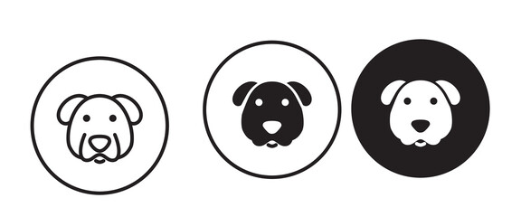 Dog head icon, dog button, vector, sign, symbol, logo, illustration, editable stroke, flat design style isolated on white linear pictogram