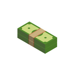 Vector dollar bank note and coin, icon illustrations and vector