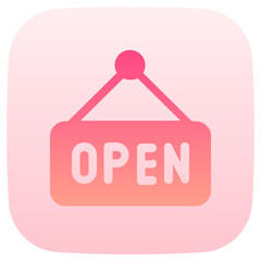 open sign flat gradient icon