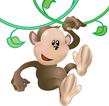 cute monkey illustration