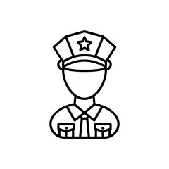 Policeman icon in vector. Logotype