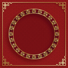 Chinese frame with oriental Asian elements