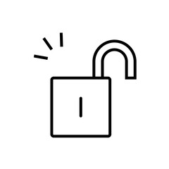 open padlock icon design. simple illustration of a padlock for a security symbol