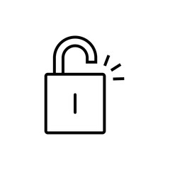 open padlock icon design. simple illustration of a padlock for a security symbol