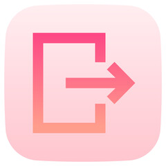 logout flat gradient icon