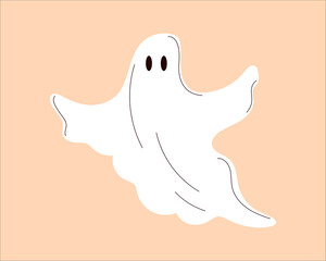Ghost vector flat Illustration. Halloween decoration. Flying Phantoms. Scary ghost characters.