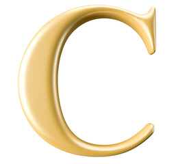 alphabet letter C golden