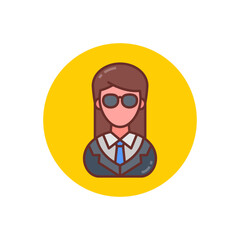 Bodyguard Female icon in vector. Logotype