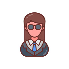 Obraz premium Bodyguard Female icon in vector. Logotype
