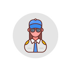 Security Guard Female icon in vector. Logotype