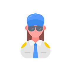 Security Guard Female icon in vector. Logotype