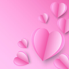 Symbol of love on sweet pink background, greeting card, Flat design Happy Valentines. can be add text. vector illustration