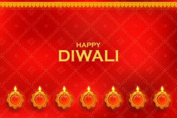 Deepawali diya on Happy Diwali Holiday background for light festival of India