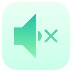 mute flat gradient icon