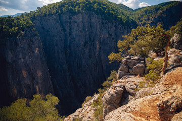 Summer Tazi canyon in Manavgat Antalya Turkey. Greyhound landscape and cliff rock