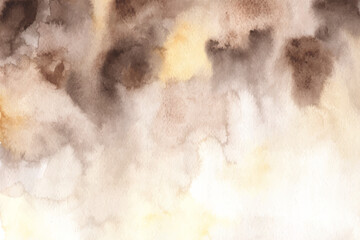 Watercolor abstract background, texture. Soft natural shades, beige, yellow, brown colors. Marble imitation.