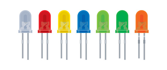 Colorful led diodes. Vector illustration