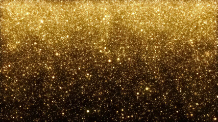 Christmas abstract background of glittering golden particles