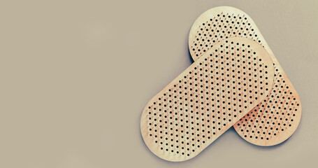 Sadhu board nails background top view
