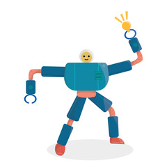 robot character get ideas cute vector isolated