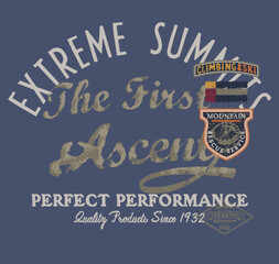 Mountaineering, climbing, and adventure art print