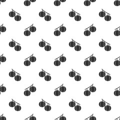 Black gooseberry seamless pattern background.