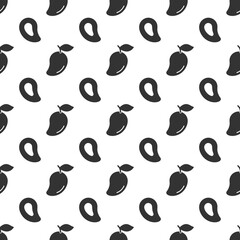 Black mango seamless pattern background.