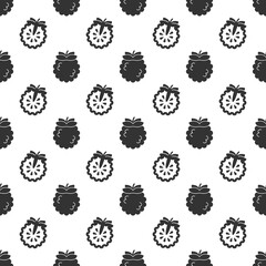 Black custard apple seamless pattern background.