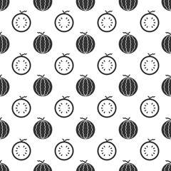 Black watermelon seamless pattern background.