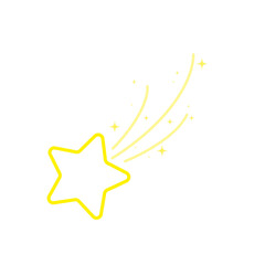 starry night, falling star, fireworks, twinkle, glow, glitter star, star over christmas vector illustration