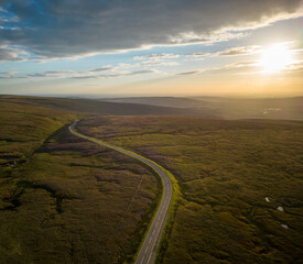 Snake Pass in the Peak District National Park at sunset - travel photography