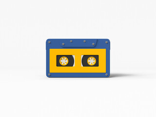 Retro cassette player icon Isolated 3d render Illustration