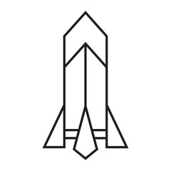 rocket origami illustration design. line art geometric for icon, logo, design element, etc
