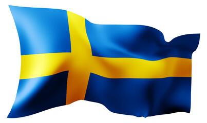 Flag of Sweden waving in the wind.