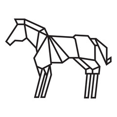 horse origami illustration design. line art geometric for icon, logo, design element, etc