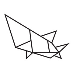 Fototapeta na wymiar fish origami illustration design. line art geometric for icon, logo, design element, etc