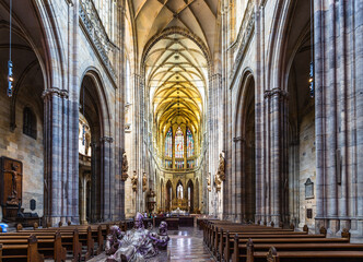 Fototapeta premium St. Vitus Cathedral in the Prague, Czech Republic, 18 May 2022