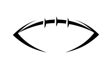American football or rugby ball flying through the air at great speed leaving a motion trail, also as a logo idea with white background. © Mubashar