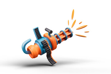 Nerf machine gun Icon Isolated 3d Render Illustration