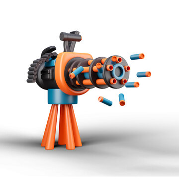 Nerf machine gun Icon Isolated 3d Render Illustration