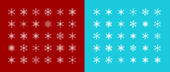 Big Set of Snowflakes Winter Christmas Xmas Design Elements.