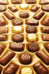 A box with praline chocolates	