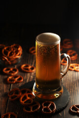 A mug with traditional German lager beer	