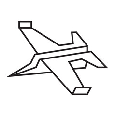 jet origami illustration design. line art geometric for icon, logo, design element, etc