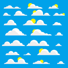 cloud and sunny cloudy icon set can be used foe web and design graphic. vector illustration EPS10
