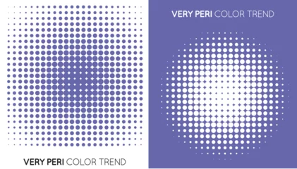 Photo sur Plexiglas Pantone 2022 very peri Set of Two Trendy Very Peri Color Halftone, Halftone Dot Pattern. Color of the year 2022..