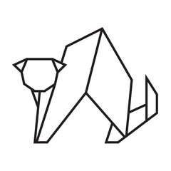 Fototapeta na wymiar cat origami illustration design. line art geometric for icon, logo, design element, etc