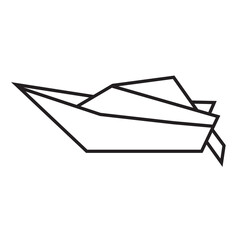 Speedboat origami illustration design. line art geometric for icon, logo, design element, etc