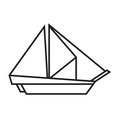 sailboat origami illustration design. line art geometric for icon, logo, design element, etc