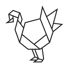 bird origami illustration design. line art geometric for icon, logo, design element, etc